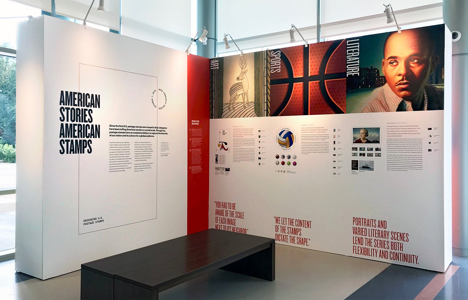 These panels highlight Art, Sports, and Literature like artist Martin Ramiré, basketball, and author Ralph Ellison.