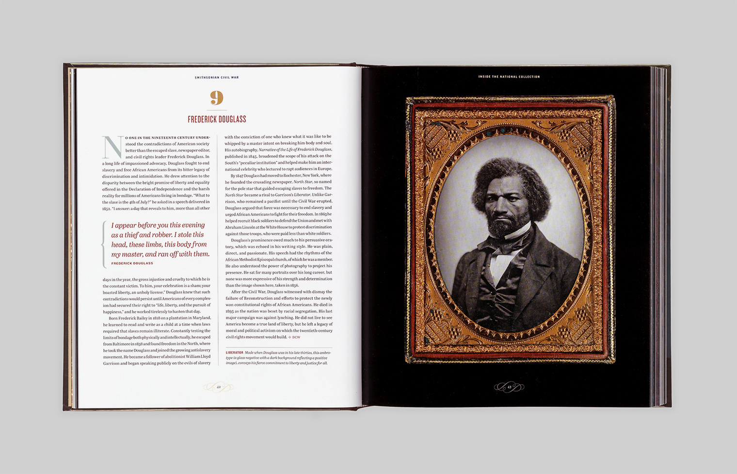 Chapter Opener shows a framed photograph of Frederick Douglass.