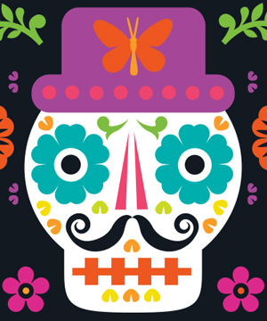 Thumbnail image of the Day of the Dead or Dias de los Muertos stamp for the United States Postal Service