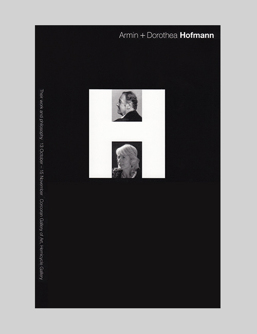 Cover for the catalogue has photographs of Armin and Dorothea Hoffman in the negative space of a large sans serif letter H.