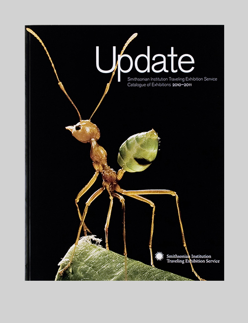 An example of the Update brochure for SITES with a magnified photograph of an insect.