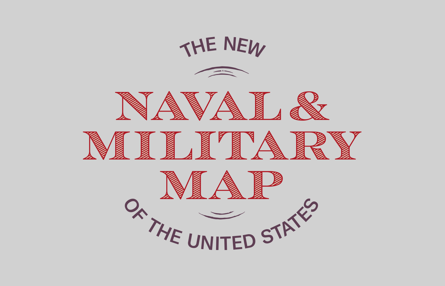 The typography of the identity reflects the typography of the Naval and Military Map itself.