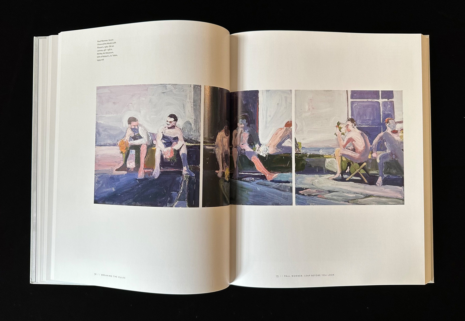 Interior spread of Paul Wonner's Seven Views of the Model with Flowers