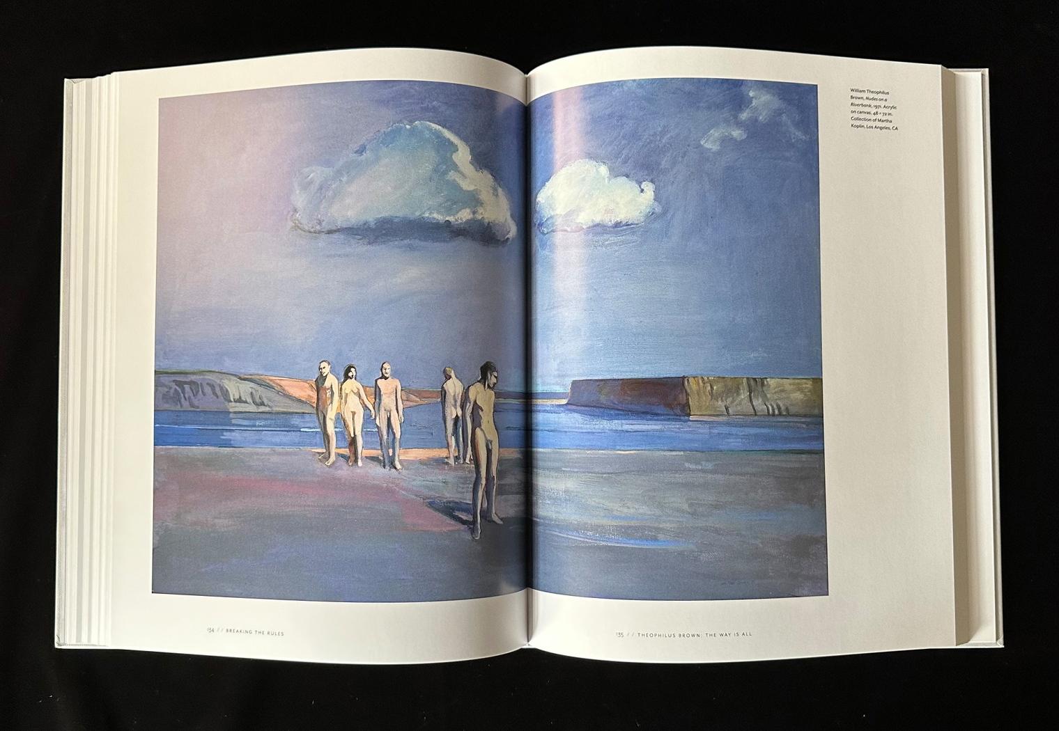 Interior spread of Theophilus Brown's Nudes on a Riverbank