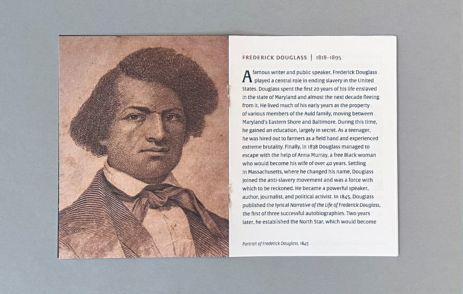 This booklet contains a brief biography of Frederick Douglass.